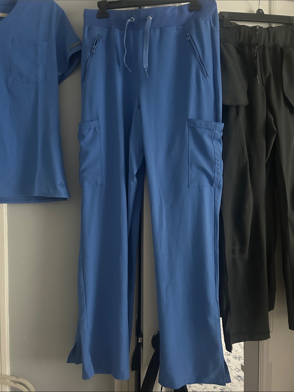Med Couture Women's Straight Leg Scrub Pants in CEIL Blue